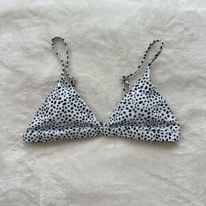 Black and white polka dot bikini top